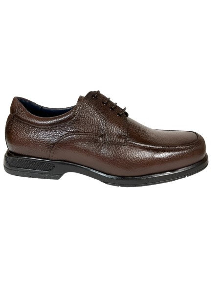 ZAPATO CASUAL, PIEL NATURAL MARRON, PISO GOMA HOMBRE