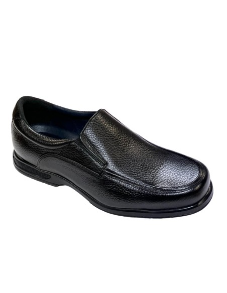 ZAPATO CASUAL, PIEL NATURAL NEGRO, PISO GOMA HOMBRE