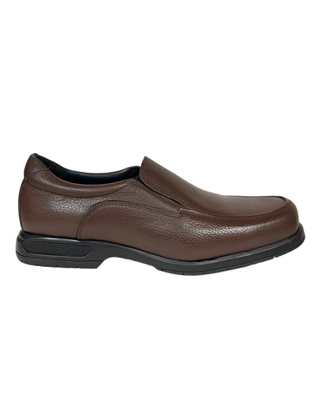 ZAPATO CASUAL, PIEL NATURAL MARRON, PISO GOMA HOMBRE