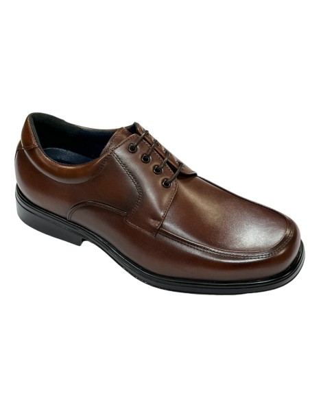 ZAPATO CASUAL, NAPA MARRON, PISO LIGHT ANTIDESLIZANTE, ANCHO ESPECIAL HOMBRE