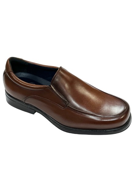 ZAPATO CASUAL, NAPA MARRON, PISO LIGHT ANTIDESLIZANTE, ANCHO ESPECIAL HOMBRE